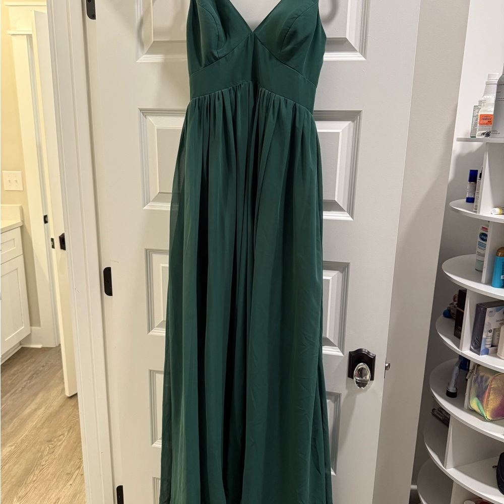Azazie Green Maxi Gown Sweetheart Neckline